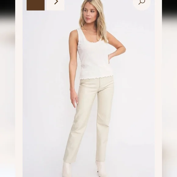 NWT $52 (Color Lilac) Project social T Winsome Lettuce Pointelle Tank Top Size L - Picture 6 of 6